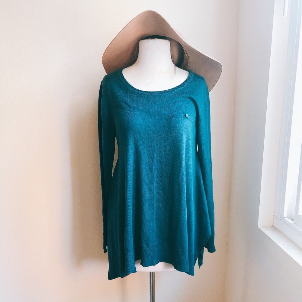 Cable & Gauge Turquoise Lightweight Sweater